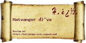 Hatvanger Éva névjegykártya